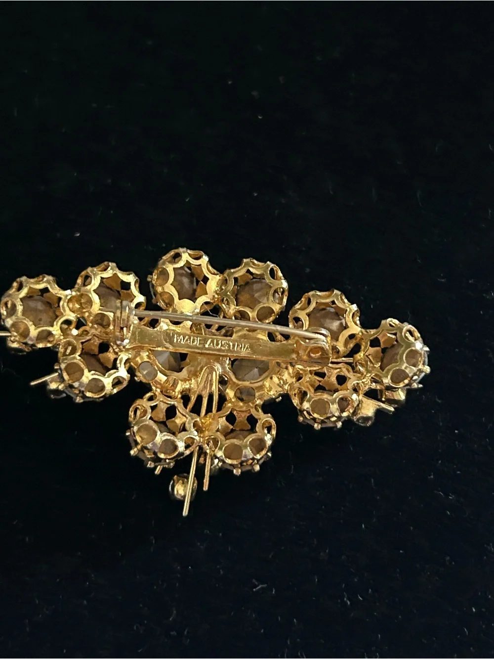 Vintage Austrian AB Crystal Spray/Sputnik Brooch Signed Made in Austria